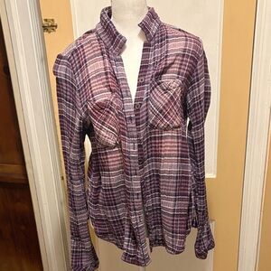 Harper Purple and Pink Plaid Shirt